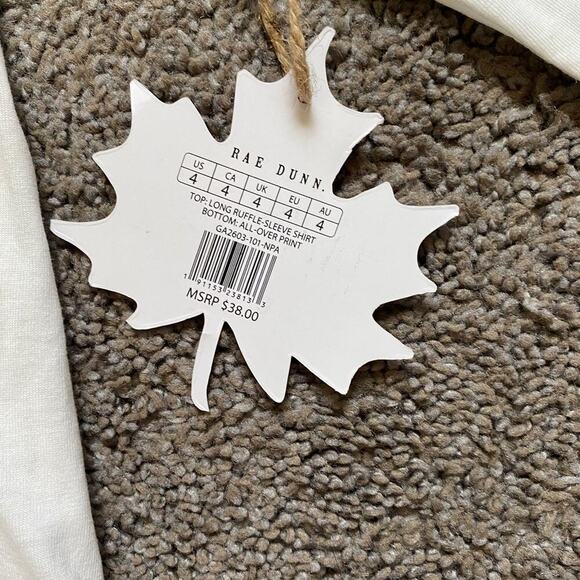 Rae Dunn “HELLO FALL” girls fall outfit featuring pumpkins on pants- size 4 - Picture 2 of 4